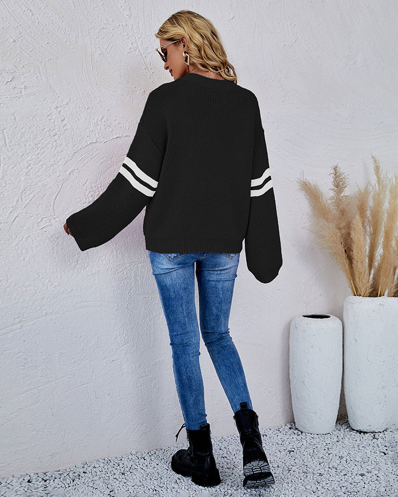 Valentine's Day Loose Heart Pattern Knitted Sweater