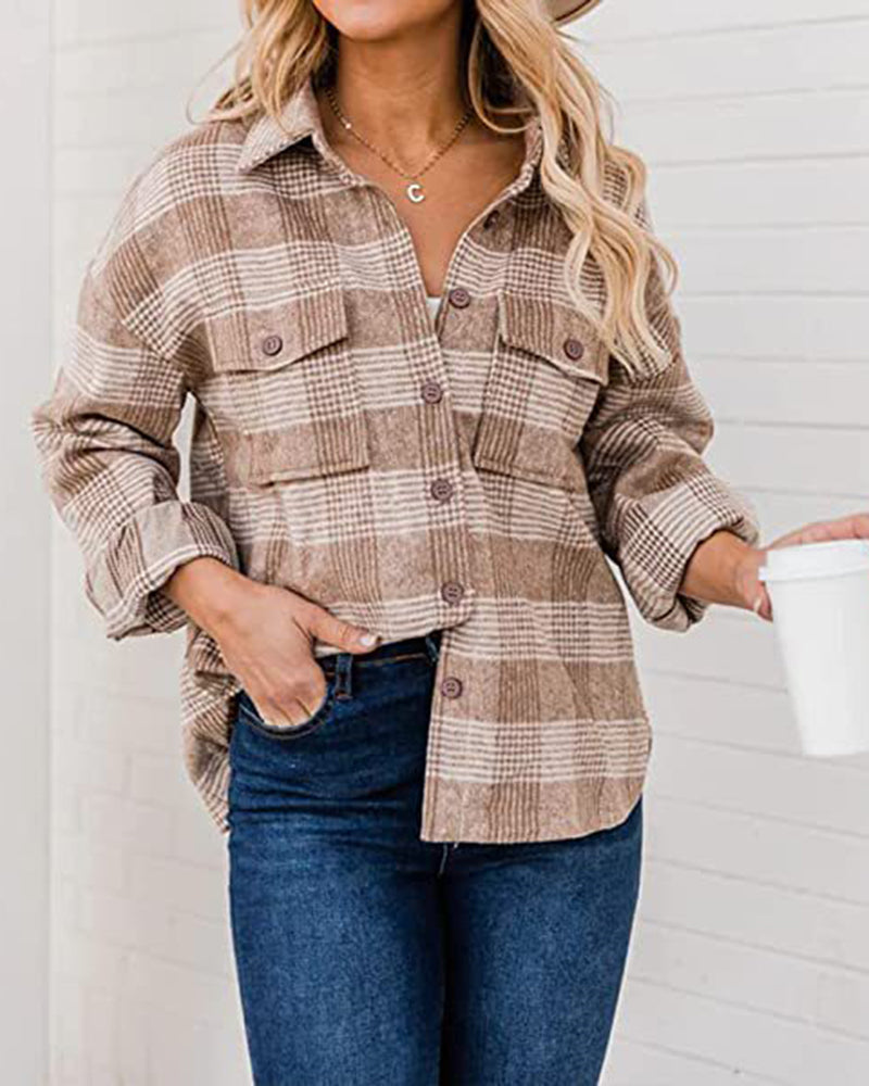 Shirt Jackets Button Down Long Sleeve Collared Shacket Coats
