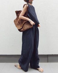 Sleeveless Tank Top and Wide-leg Pants Two-piece Set