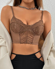 Contrast Lace Crop Cami Top
