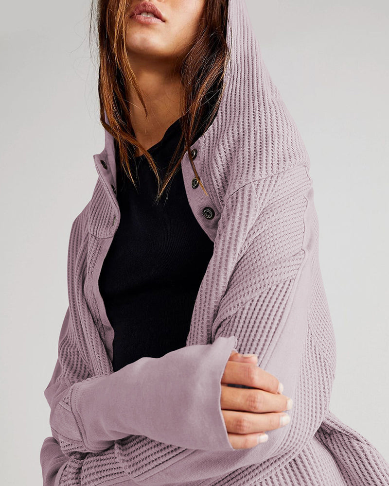 Long Sleeve Loose Slouchy Zip Hoodie Jacket