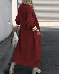 Loose Solid Open Front Pocket Cardigan