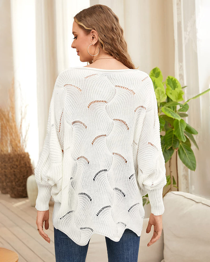 Plus Size Loose Hollow Knitwear Sweater