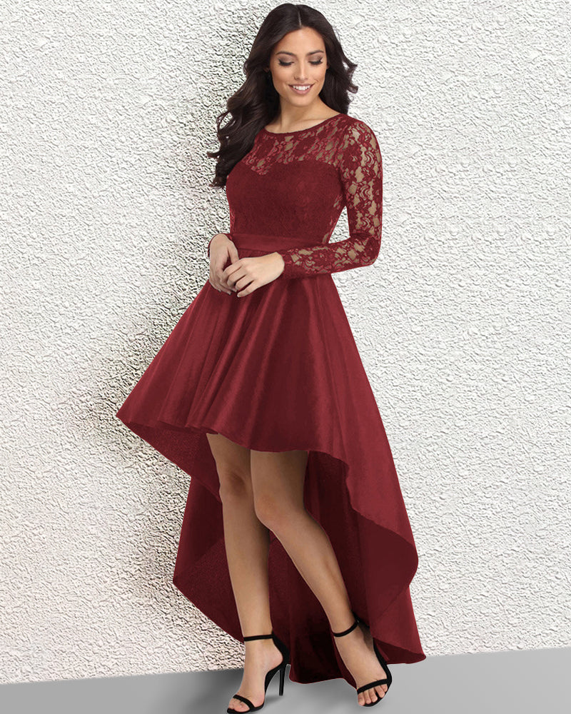 Asymmetrical Lace Bridesmaid Dress