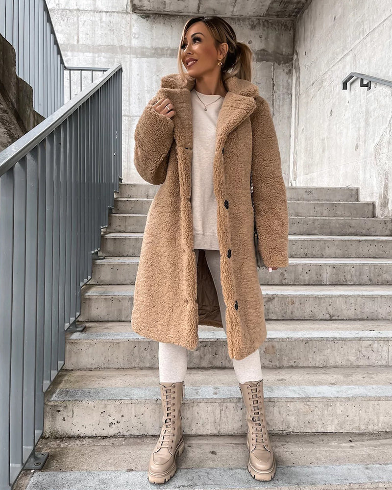 Plush Faux Fur Coat Oversized Teddy Jacket