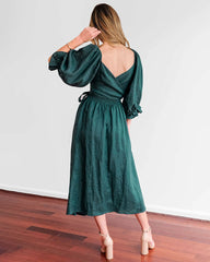 Lotus Leaf Edge Seven-point Lantern Sleeve Multi-wear Elegant Dress