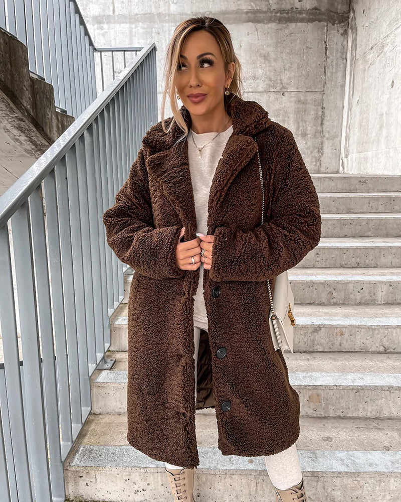 Plush Faux Fur Coat Oversized Teddy Jacket