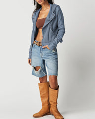Long Sleeve Loose Slouchy Zip Hoodie Jacket