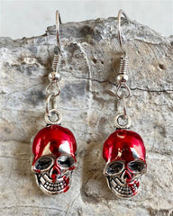 1Pair Halloween Skull Gear Shaped Vintage Drop Earrings