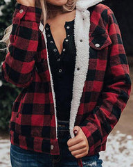 Plaid Fleece Cropped Button Down Jackets