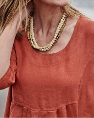 Loose Casual Long Dress Solid Color Pocket Dress
