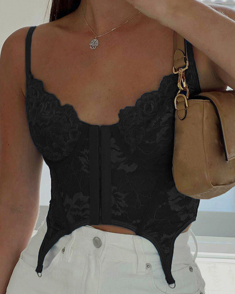Lace V-Neck Breast Shape Vest