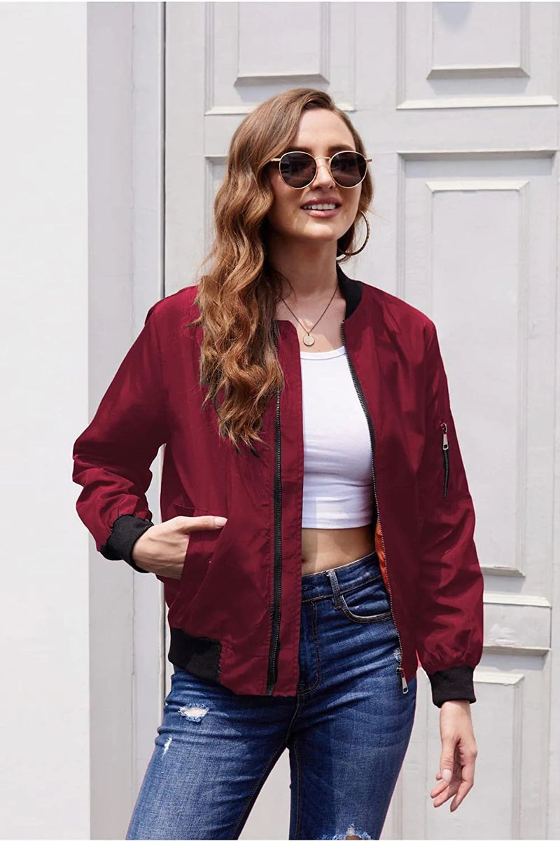 Bomber Zip Up Lightweight Jacket Coat - Zeagoo (Us Only)