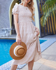 Boho Floral Print Vintage Maxi Dress - Zeagoo (Us Only)