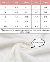 Women's Casual Rolled Short Sleeve Tops Half Zip Shirts Loose Waffle Knit T Shirts Blouse - Zeagoo (Us Only)