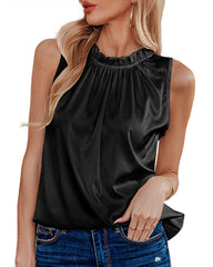 Womens Tank Tops Dressy Casual Mock Neck Sleeveless Blouses Fashion Shirts for Work - Zeagoo (Us Only)