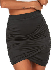 High Waist Stretch Tight Pleated Bodycon Skirt - Zeagoo (Us Only)
