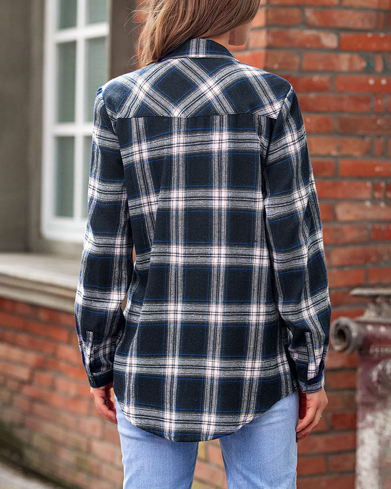 Long/Roll Up Sleeve Cotton Plaid Shirts - Zeagoo (Us Only)