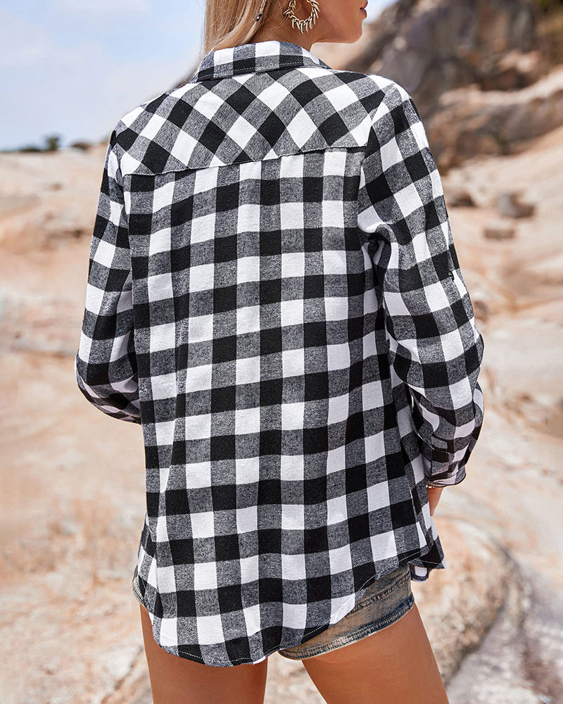 Long/Roll Up Sleeve Cotton Plaid Shirts - Zeagoo (Us Only)