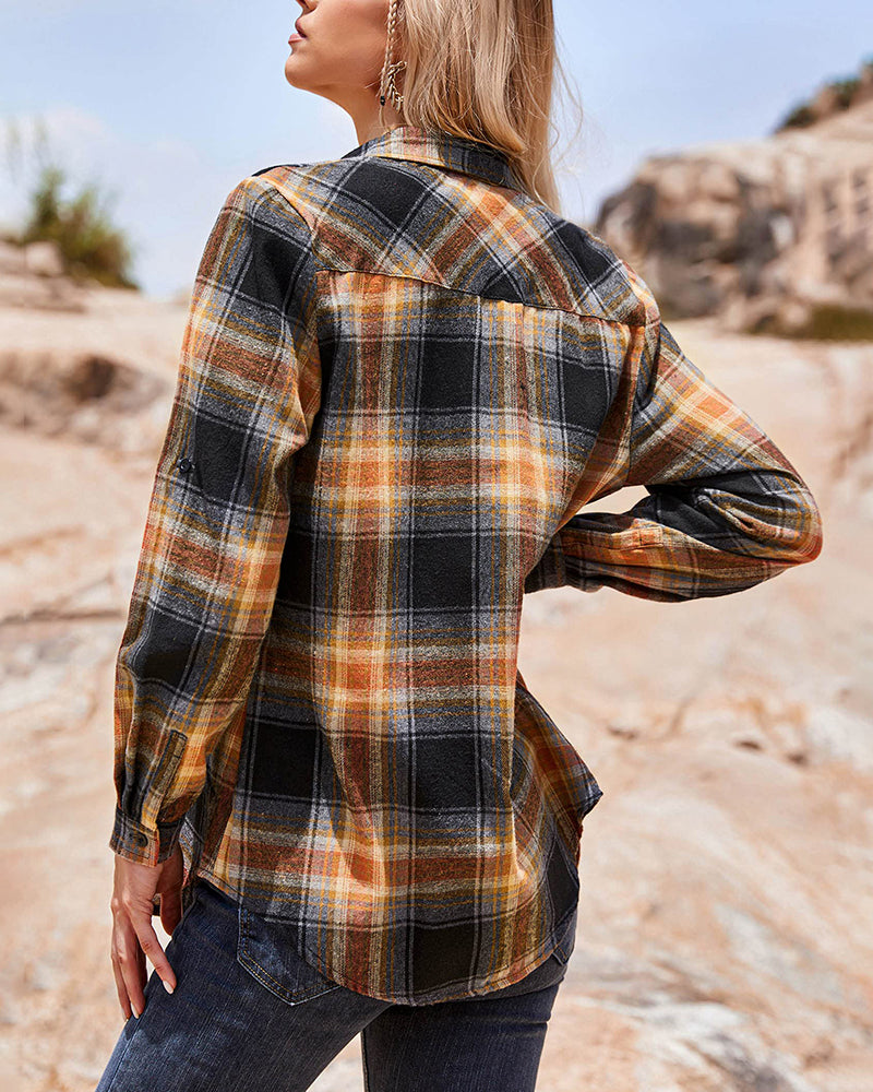 Long/Roll Up Sleeve Cotton Plaid Shirts - Zeagoo (Us Only)