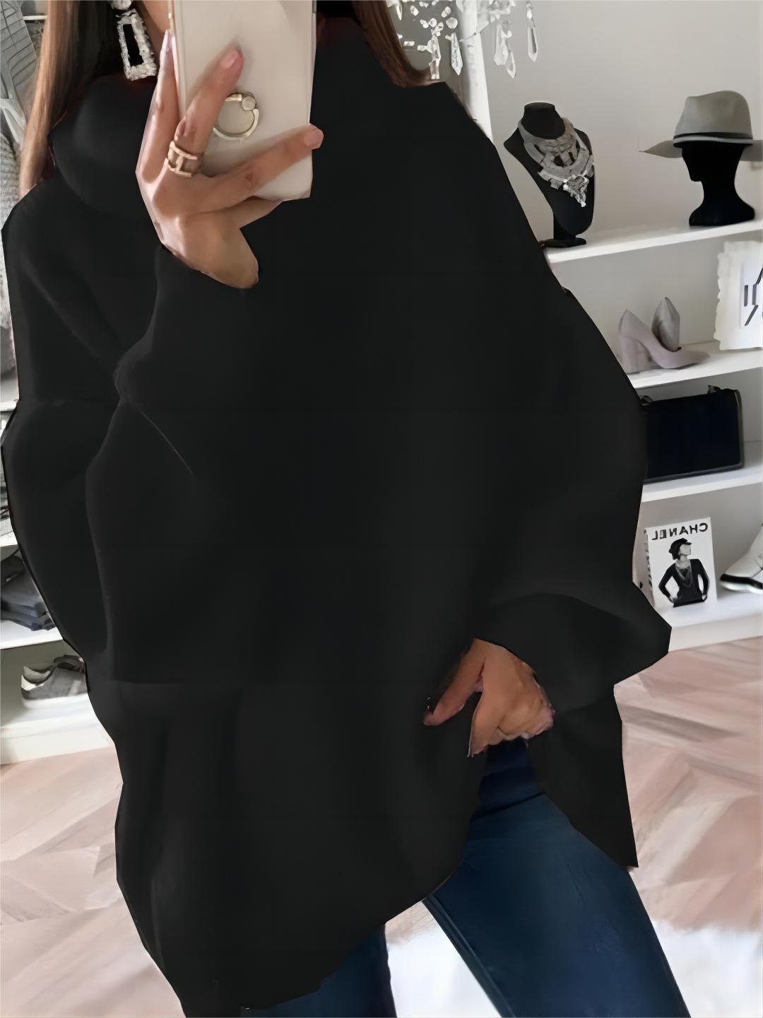 Casual Loose Pullover Solid Color Turtleneck Sweater