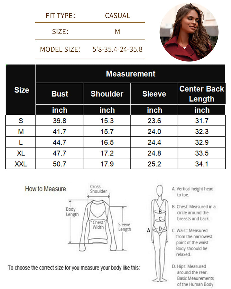 Women's Fashion Classic Lapel Double-Breasted Thick Wool Trench Coat Jacket - Zeagoo (Us Only)