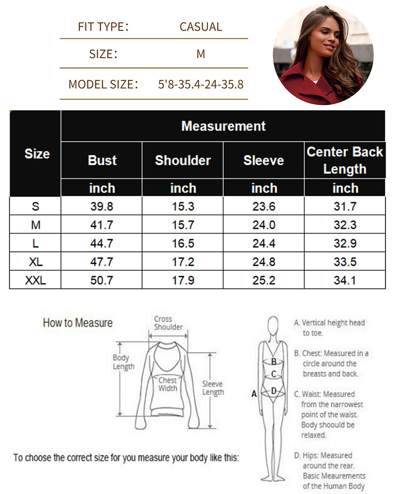 Women's Fashion Classic Lapel Double-Breasted Thick Wool Trench Coat Jacket - Zeagoo (Us Only)