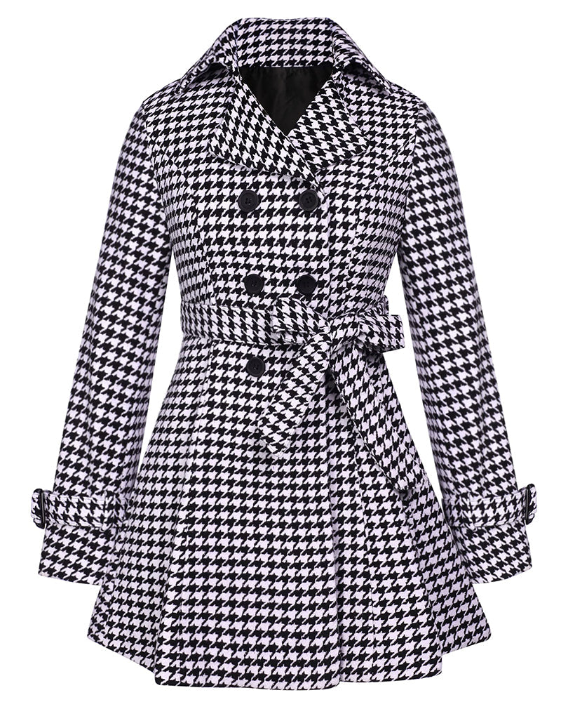 Women's Fashion Classic Lapel Double-Breasted Thick Wool Trench Coat Jacket - Zeagoo (Us Only)