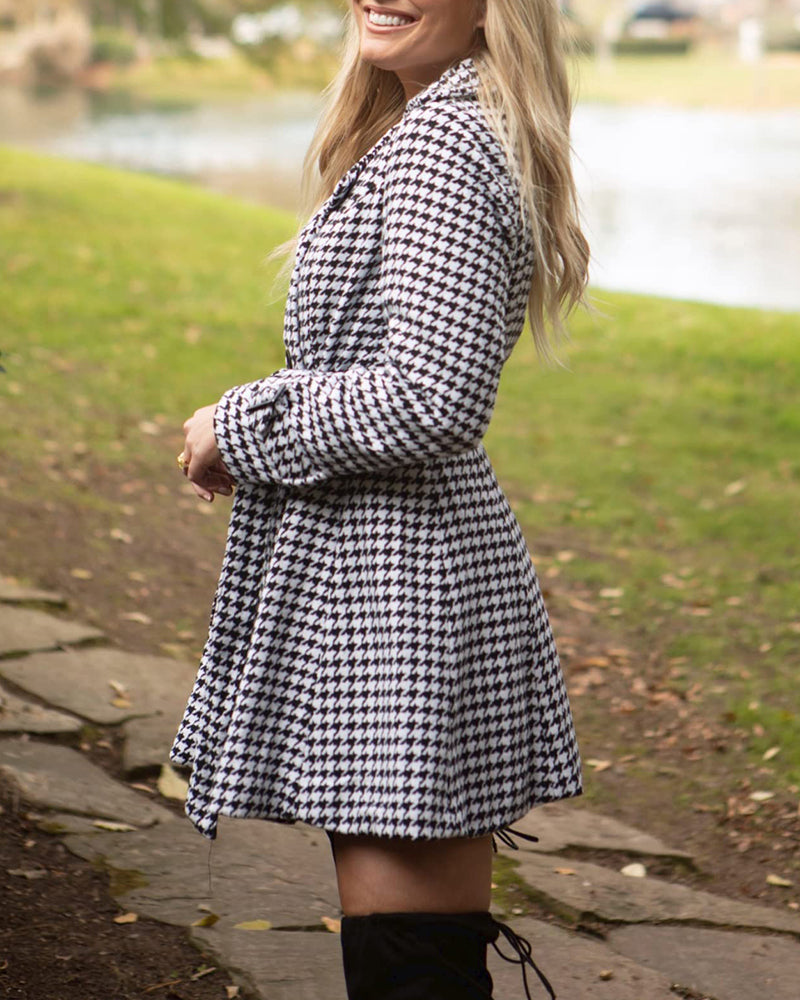 Women's Fashion Classic Lapel Double-Breasted Thick Wool Trench Coat Jacket - Zeagoo (Us Only)