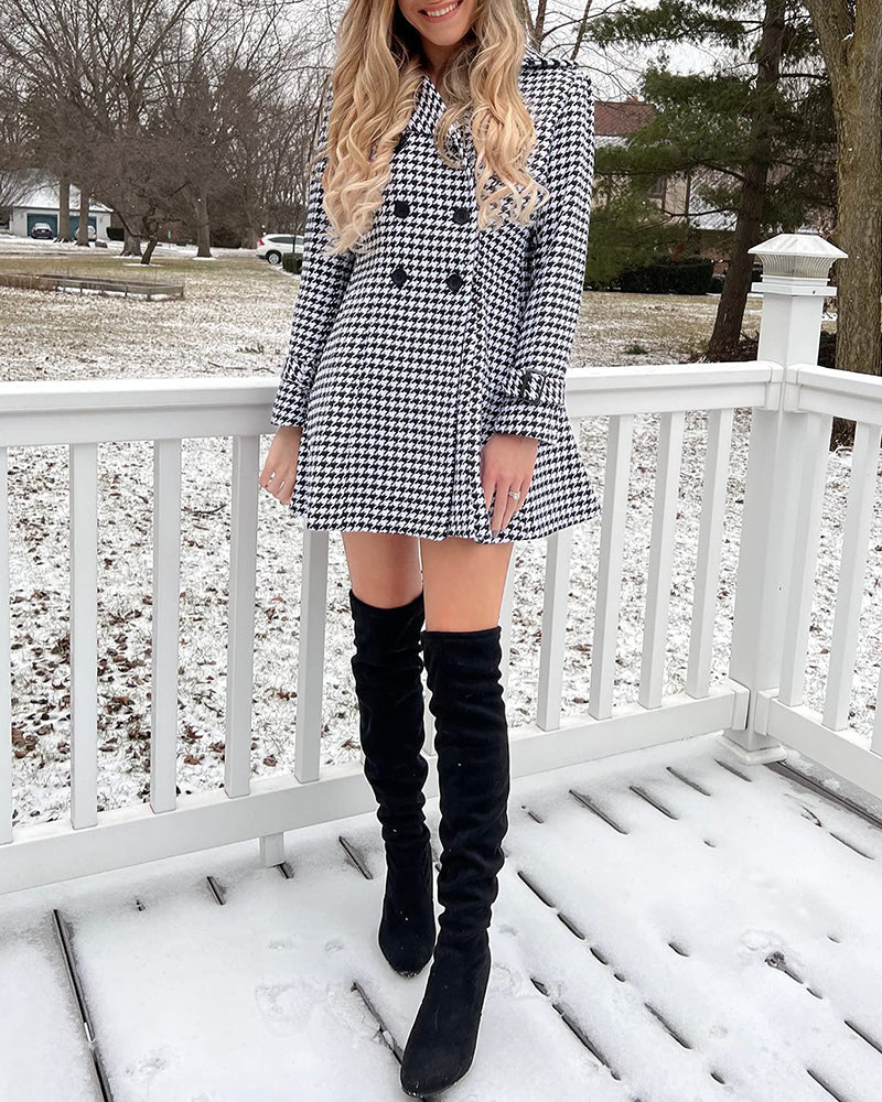 Women's Fashion Classic Lapel Double-Breasted Thick Wool Trench Coat Jacket - Zeagoo (Us Only)