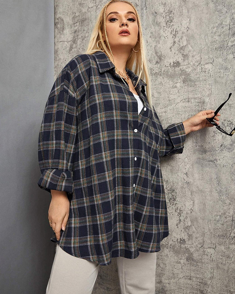 Long/Roll Up Sleeve Cotton Plaid Shirts - Zeagoo (Us Only)