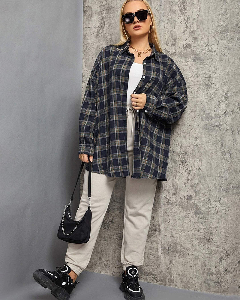 Long/Roll Up Sleeve Cotton Plaid Shirts - Zeagoo (Us Only)