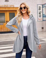 Women's Fleece Zip up Hoodies Long Thicken Outerwear Jacket Oversize Sweatshirts with Pockets - Zeagoo (Us Only)