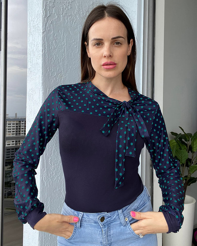 Women Office Blouse Bow Tie Neck Long Sleeve Shirts Work Tops - Zeagoo (Us Only)