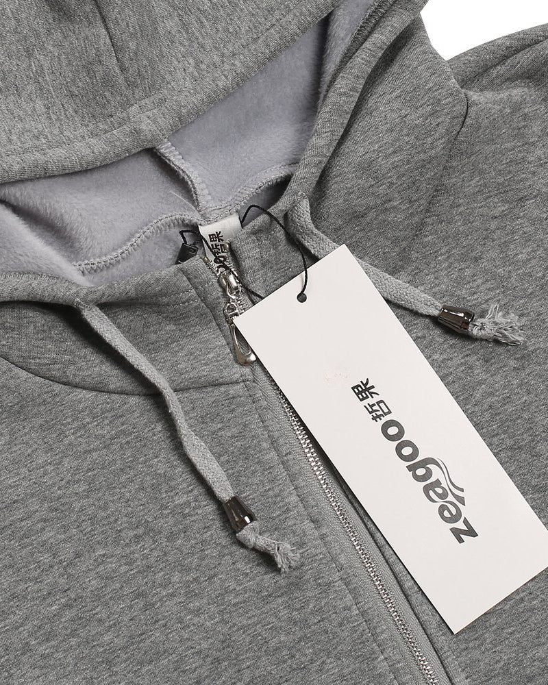 Women Zip Up Hoodies Long Fleece Jacket Lightweight Tunic Hooded Sweatshirt Oversize Winter Coat With Pockets - Zeagoo (Us Only)