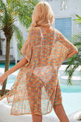 Abstract Print Undeniable Side Strappy Hollow-Out Beachwear