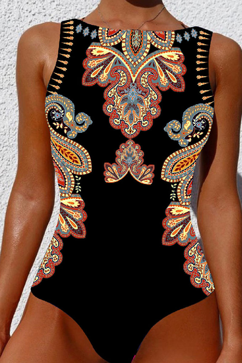 Banana & Leopard Print Classic One Piece Swimwear