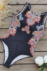 Banana & Leopard Print Classic One Piece Swimwear