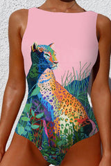 Banana & Leopard Print Classic One Piece Swimwear