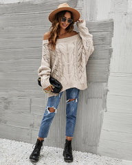 Off Shoulder Loose Knitwear Sweater