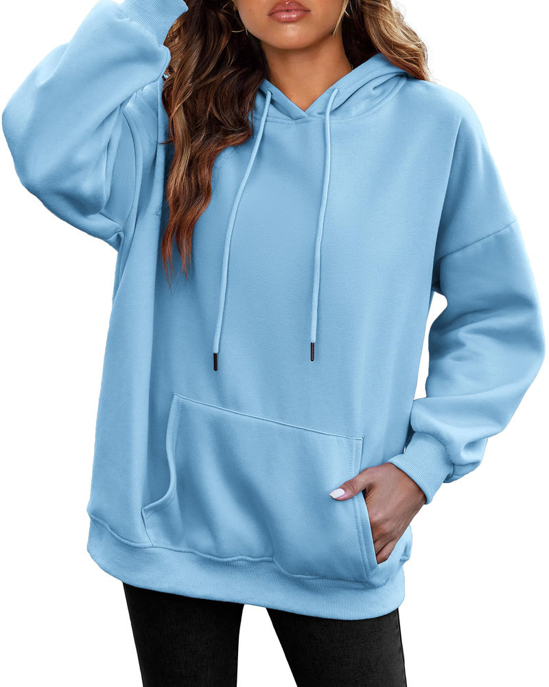 Zeagoo Women's Hoodies Fleece Oversize Sweatshirts Long Sleeve Pullover Tops Y2k Fall Winter Clothes With Pockets