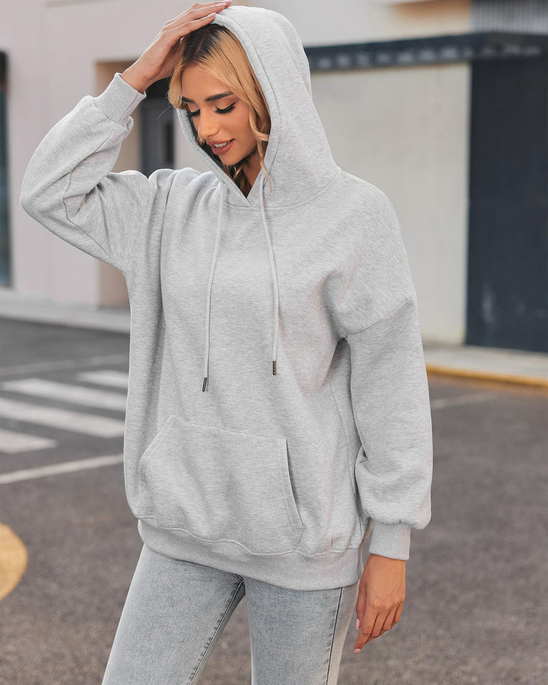 Zeagoo Women's Hoodies Fleece Oversize Sweatshirts Long Sleeve Pullover Tops Y2k Fall Winter Clothes With Pockets