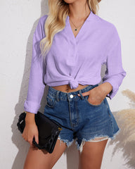 Womens Blouses Dressy Casual Long Sleeve Henley V-Neck Button Up Drop Shoulder Blouse Shirt Tops Relaxed Fit S-XXL - Zeagoo (Us Only)