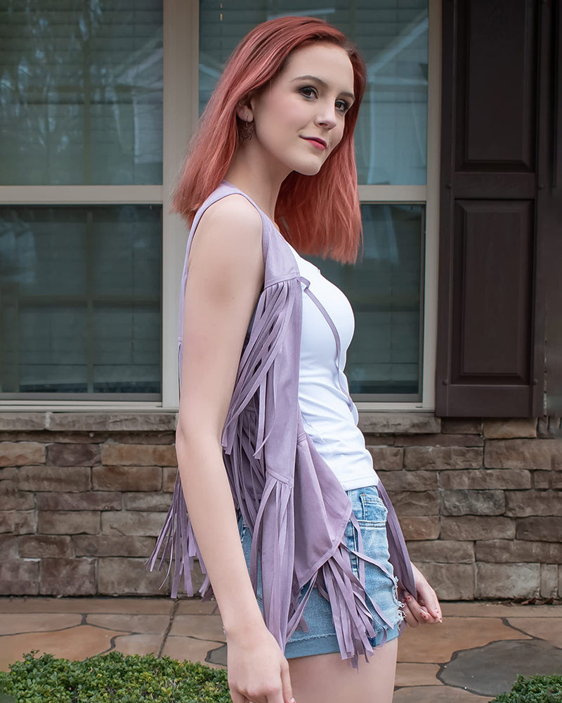 Women's Tassel Sleeveless Vest 70s Outfits for Women Hippie Clothes Fringe Jacket Cardigan S-XXL - Zeagoo (Us Only)