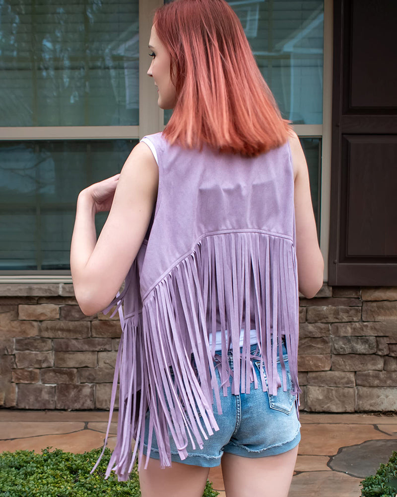 Women's Tassel Sleeveless Vest 70s Outfits for Women Hippie Clothes Fringe Jacket Cardigan S-XXL - Zeagoo (Us Only)