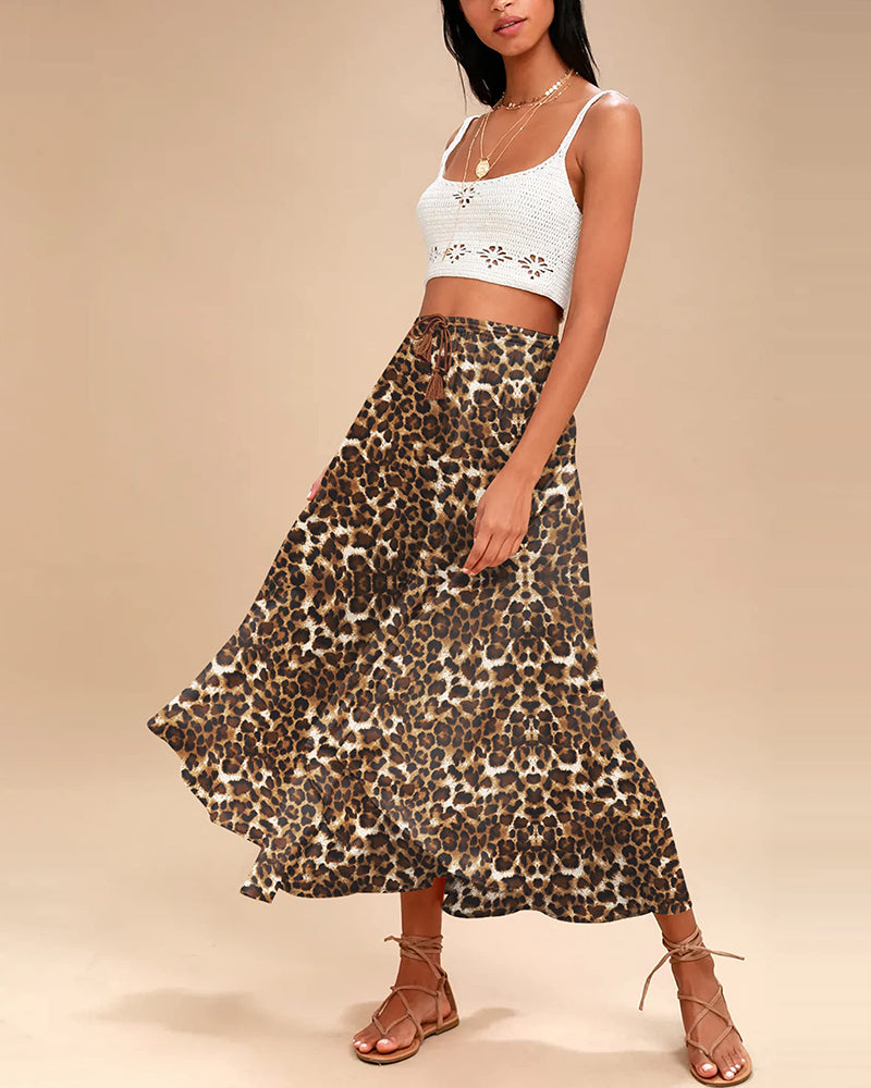 High Waisted Flowy Elastic Skirts , Lightweight Long Skirts - Zeagoo (Us Only)