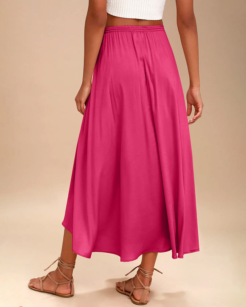 High Waisted Flowy Elastic Skirts , Lightweight Long Skirts - Zeagoo (Us Only)