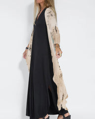 Elegant Tie-dye Sleeveless Maxi Dress