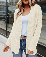Open Front Knit Cardigan Sweater