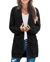 Open Front Knit Cardigan Sweater